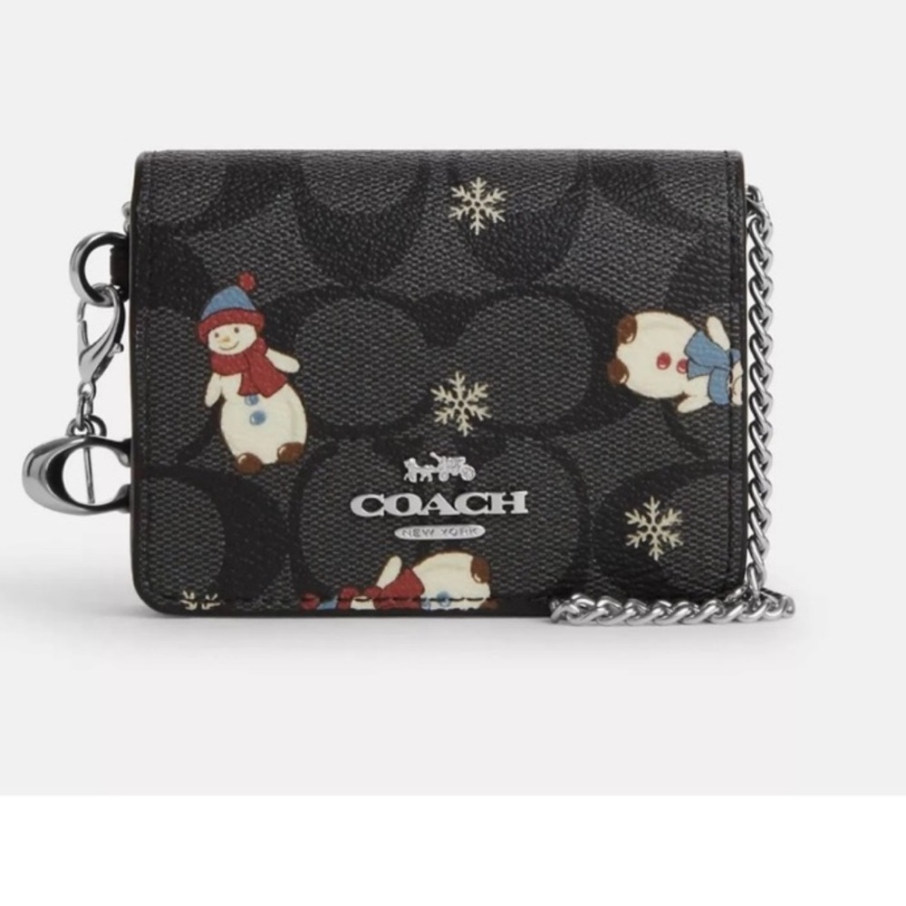 Cute.COACH 🎄⛄️Boxed MiNi Wallet on A CHAIN..